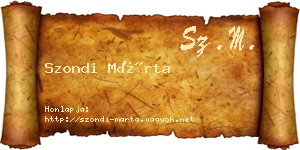 Szondi Márta névjegykártya