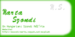 marta szondi business card